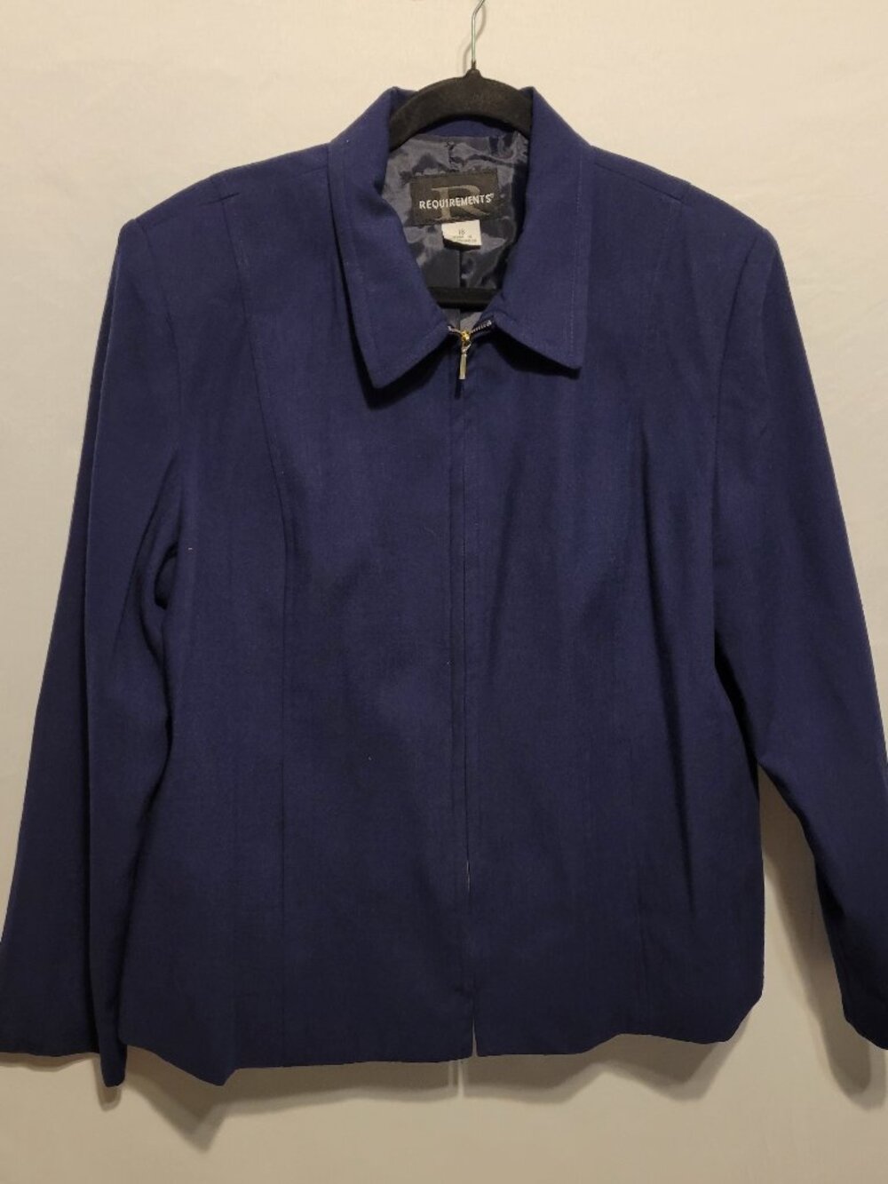 Requirements Navy Zip up Blazer/Jacket Size 18 jm244